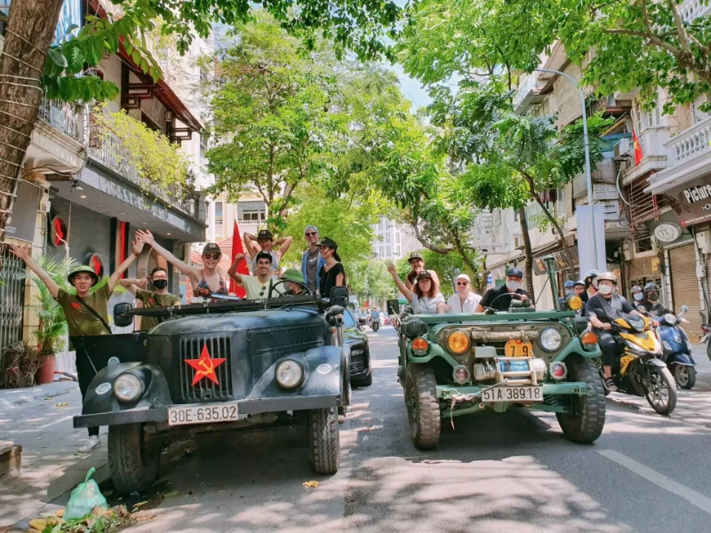 HANOI JEEP TOUR: Food and City Highlights hanoi backstreet jeep tour